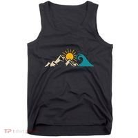 Mountain Sun Wave Nature Hiking Surf Surfer Hiker Outdoor Tank Top thumb 0