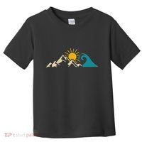 Mountain Sun Wave Nature Hiking Surf Surfer Hiker Outdoor Toddler T-Shirt thumb 0