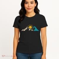 Mountain Sun Wave Nature Hiking Surf Surfer Hiker Outdoor Women's T-Shirt thumb 4