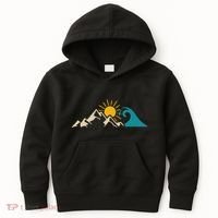Mountain Sun Wave Nature Hiking Surf Surfer Hiker Outdoor Kids Hoodie thumb 0