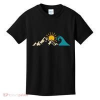 Mountain Sun Wave Nature Hiking Surf Surfer Hiker Outdoor Kids T-Shirt thumb 0