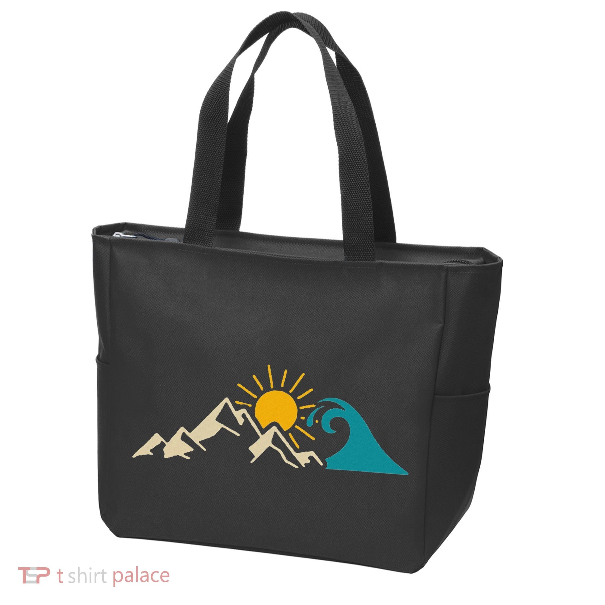 Mountain Sun Wave Nature Hiking Surf Surfer Hiker Outdoor Tote Bag