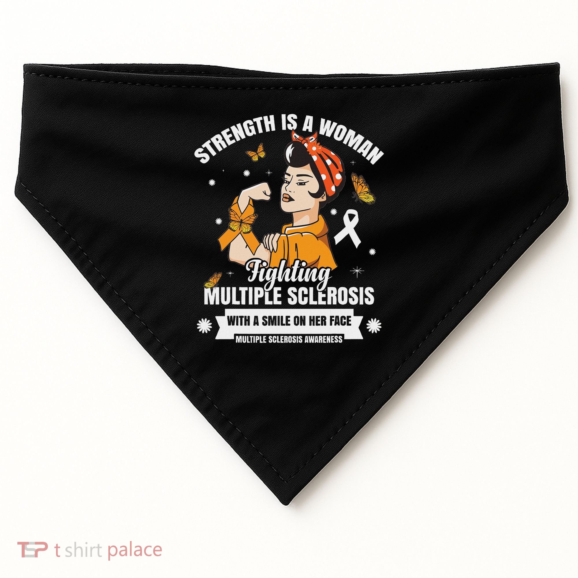 Multiple Sclerosis Warrior Fighting Ms Women USA-Made Doggie Bandana