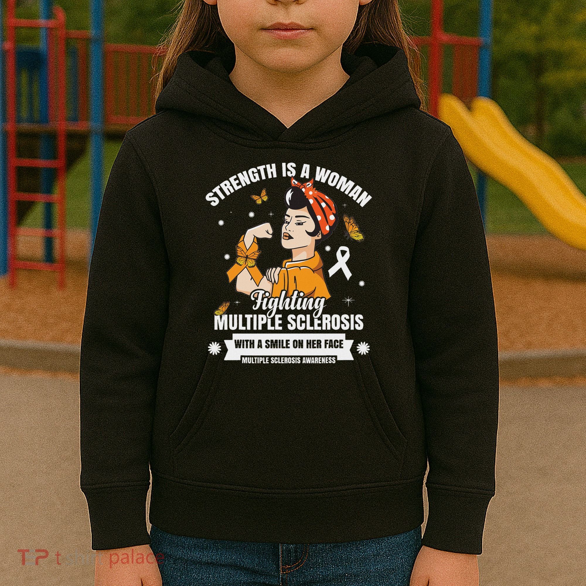 Multiple Sclerosis Warrior Fighting Ms Women Kids Hoodie