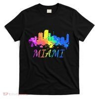 Miami Skyline Watercolor Souvenir Gift Miami Florida T-Shirt thumb 0