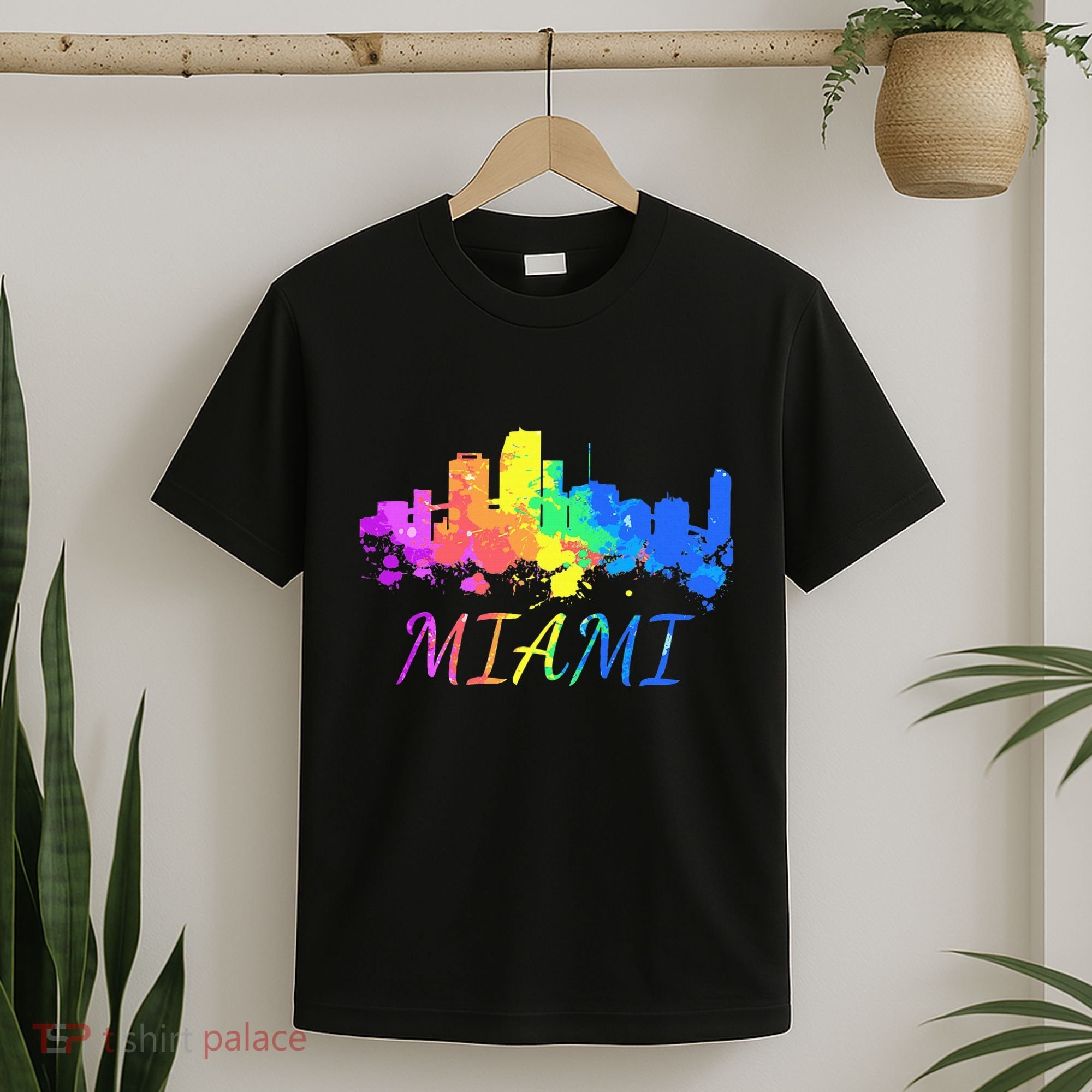 Miami Skyline Watercolor Souvenir Gift Miami Florida T-Shirt