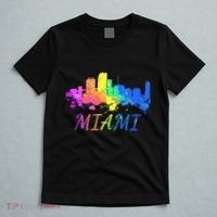 Miami Skyline Watercolor Souvenir Gift Miami Florida T-Shirt thumb 5