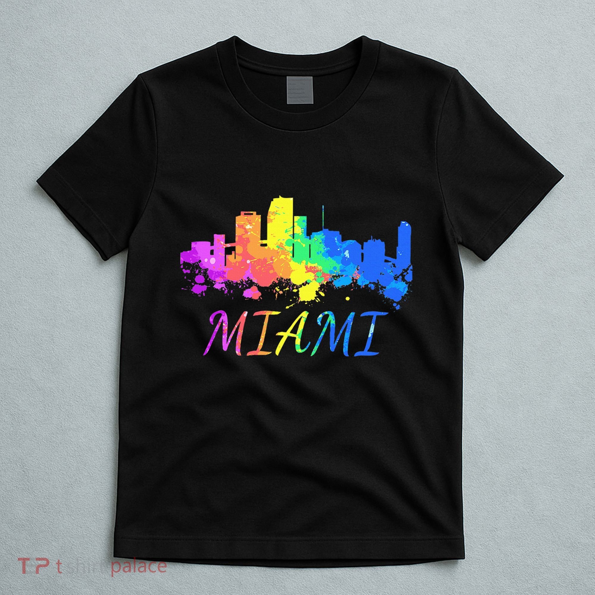 Miami Skyline Watercolor Souvenir Gift Miami Florida T-Shirt
