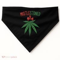 Mistlestoned Shirts Weed Stoner Christmas Gift Marijuana 420 USA-Made Doggie Bandana thumb 0