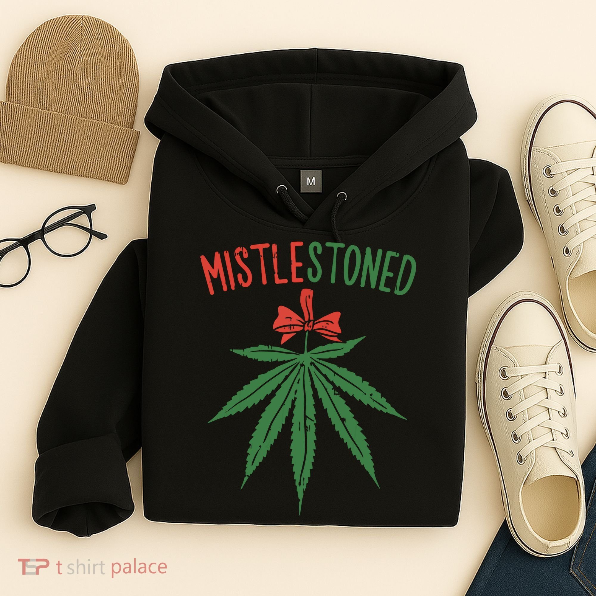 Mistlestoned Shirts Weed Stoner Christmas Gift Marijuana 420 Hoodie