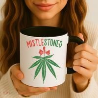 Mistlestoned Shirts Weed Stoner Christmas Gift Marijuana 420 Coffee Mug thumb 3