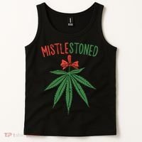 Mistlestoned Shirts Weed Stoner Christmas Gift Marijuana 420 Tank Top thumb 2
