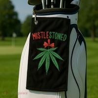 Mistlestoned Shirts Weed Stoner Christmas Gift Marijuana 420 Golf Towel thumb 2