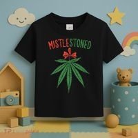 Mistlestoned Shirts Weed Stoner Christmas Gift Marijuana 420 Toddler T-Shirt thumb 3