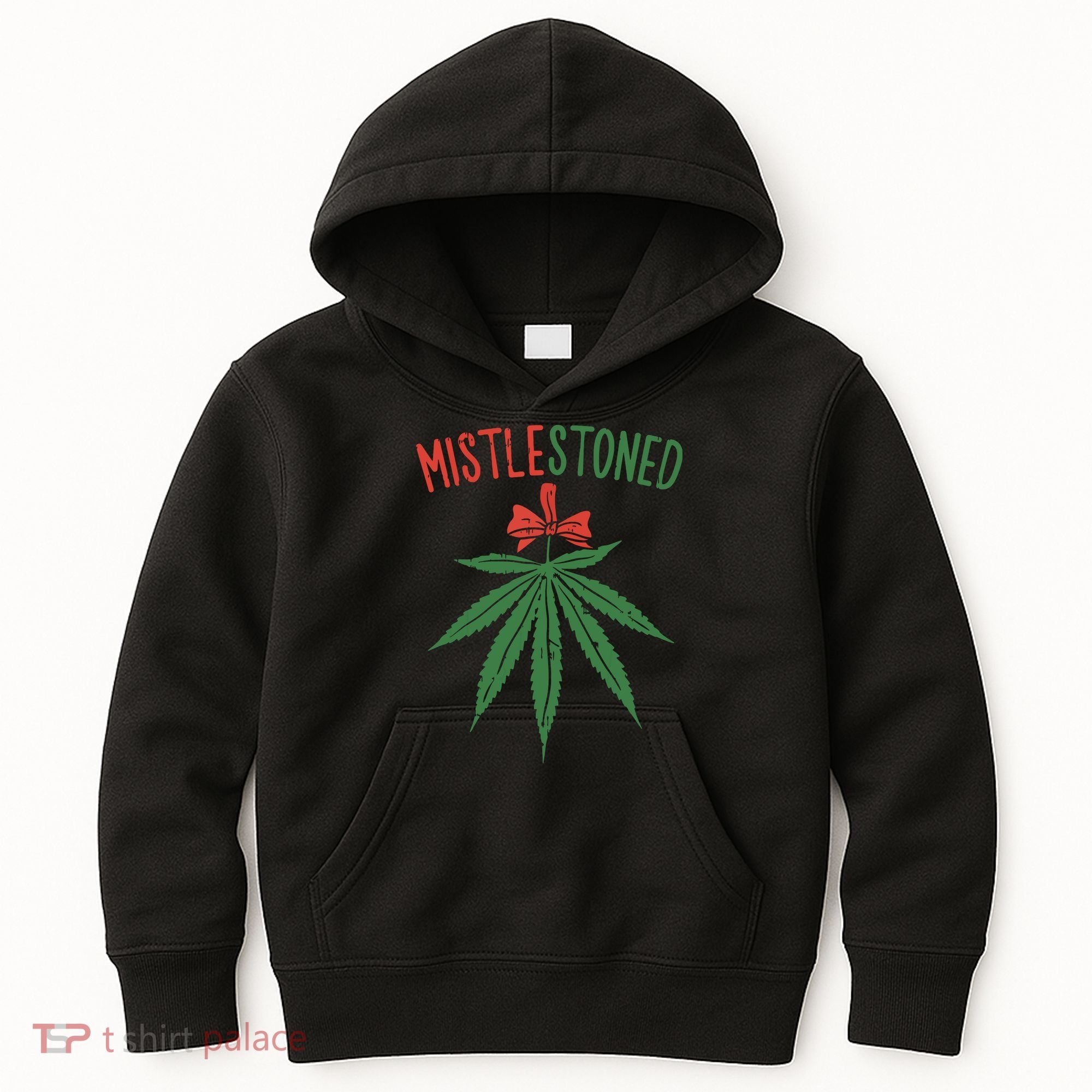 Mistlestoned Shirts Weed Stoner Christmas Gift Marijuana 420 Kids Hoodie