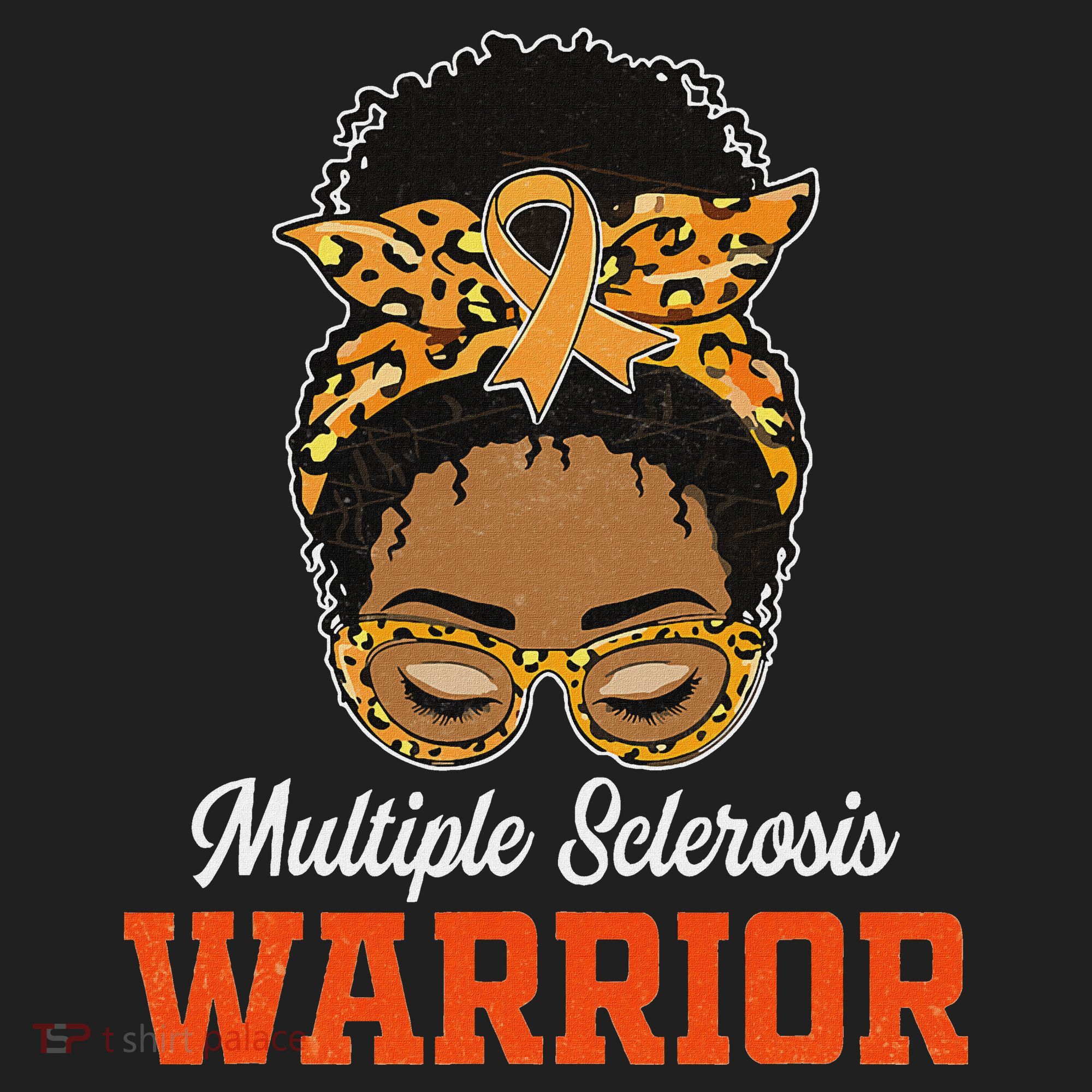 Multiple Sclerosis Warrior Messy Bun Ms Orange Ribbon Women's Sweatshirt