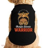Multiple Sclerosis Warrior Messy Bun Ms Orange Ribbon Doggie Tank thumb 0