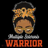 Multiple Sclerosis Warrior Messy Bun Ms Orange Ribbon Sweatshirt thumb 3