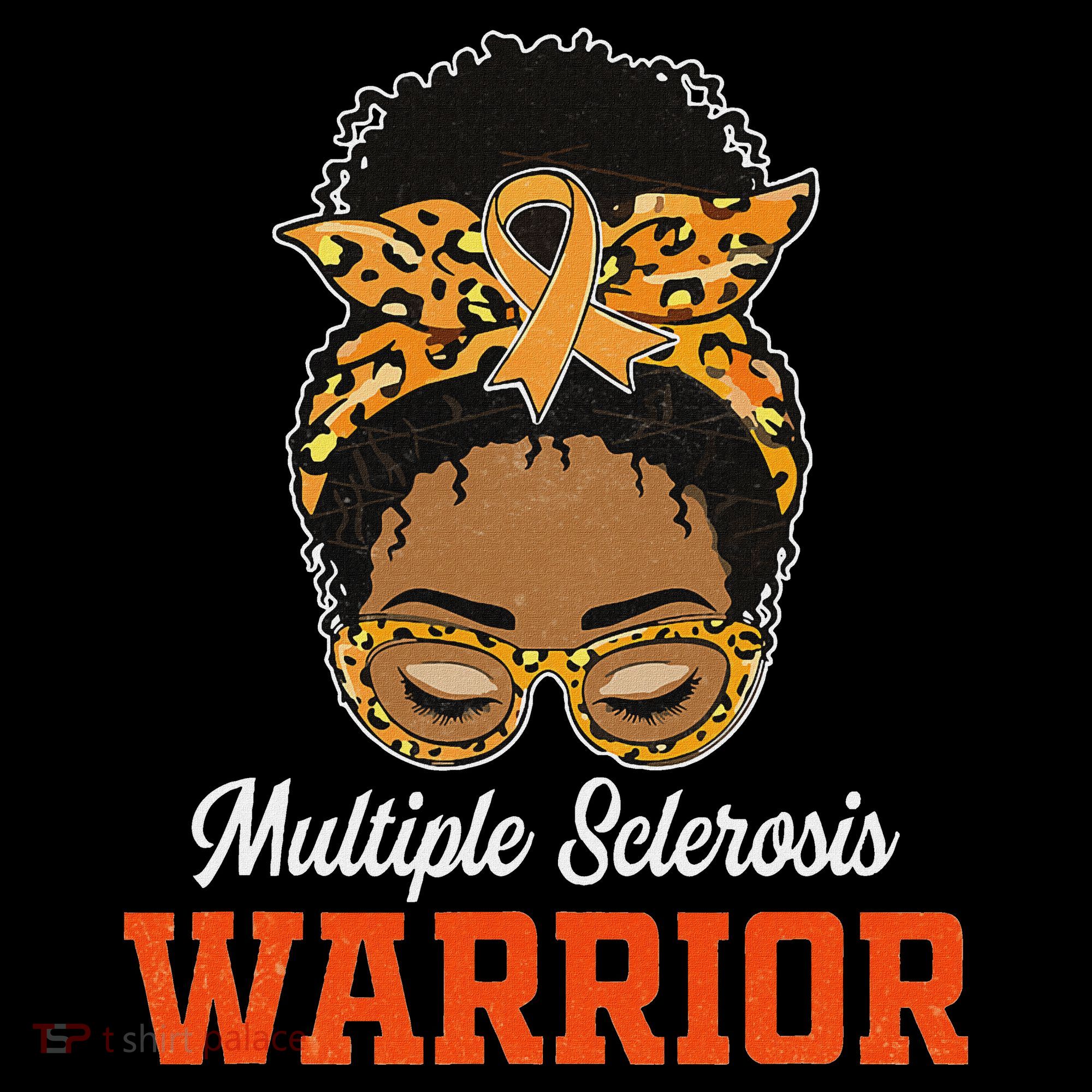 Multiple Sclerosis Warrior Messy Bun Ms Orange Ribbon Sweatshirt