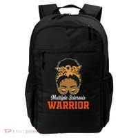 Multiple Sclerosis Warrior Messy Bun Ms Orange Ribbon Backpack thumb 0