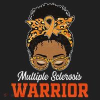 Multiple Sclerosis Warrior Messy Bun Ms Orange Ribbon Tumbler thumb 3