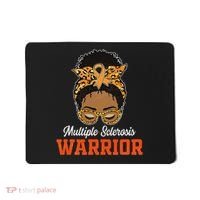 Multiple Sclerosis Warrior Messy Bun Ms Orange Ribbon Mousepad thumb 0