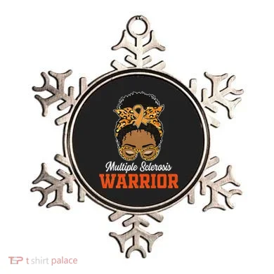 Multiple Sclerosis Warrior Messy Bun Ms Orange Ribbon Ornament