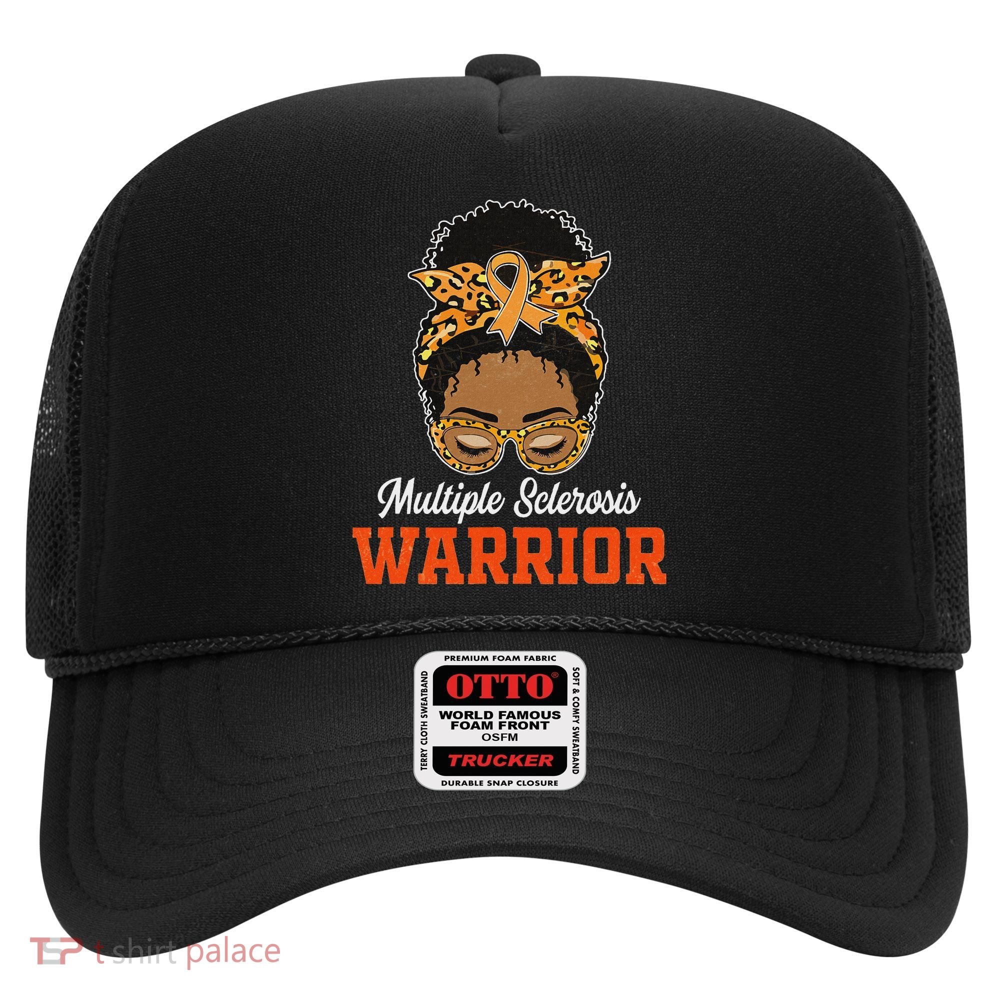 Multiple Sclerosis Warrior Messy Bun Ms Orange Ribbon Hat