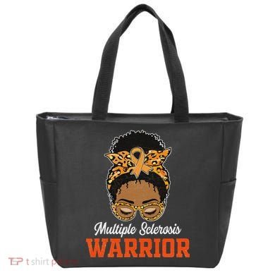 Multiple Sclerosis Warrior Messy Bun Ms Orange Ribbon Tote Bag