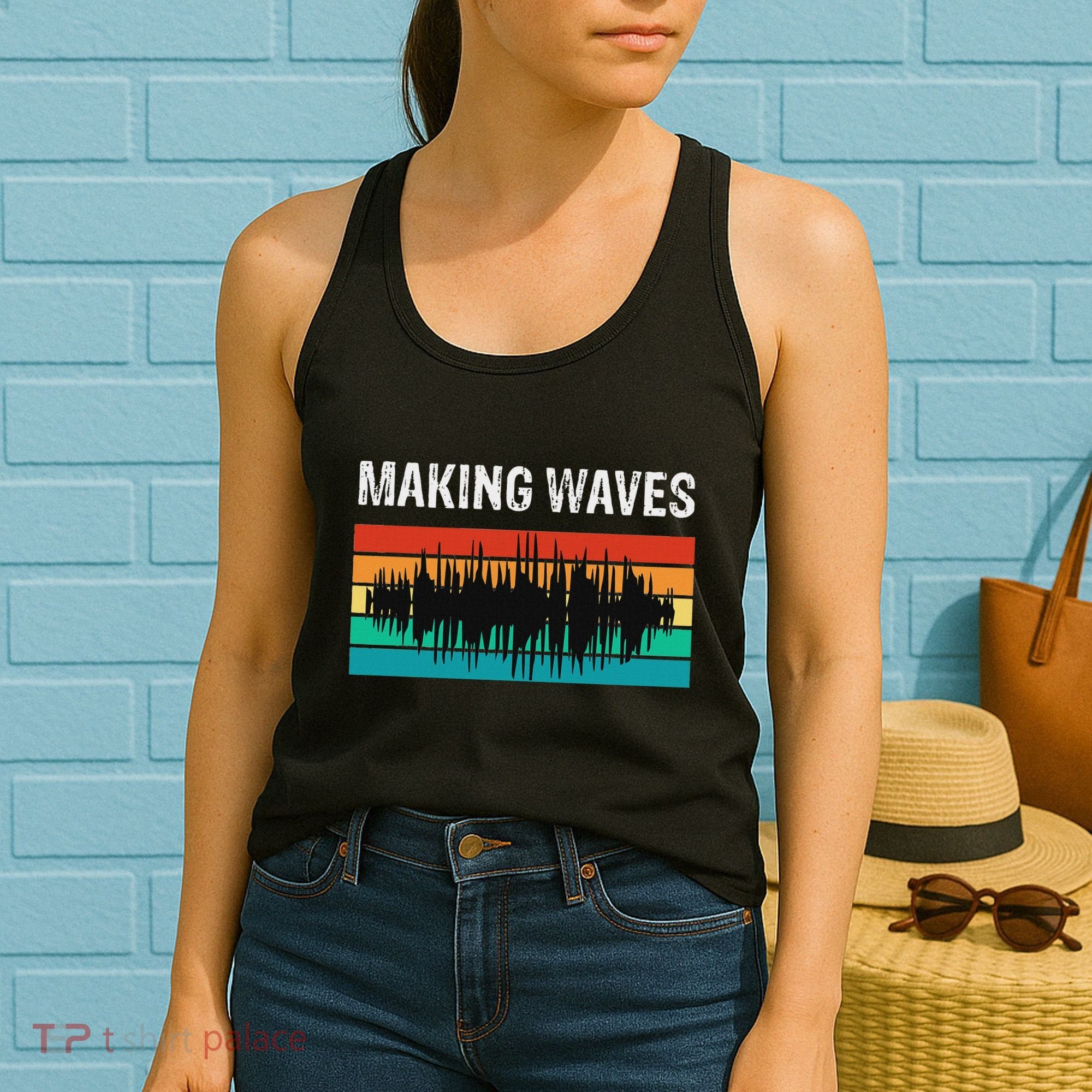 Making Sound Waves Beats Beat Makers Music Producer Women's Tank Top