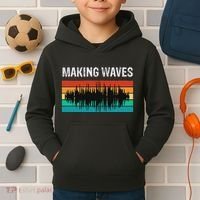 Making Sound Waves Beats Beat Makers Music Producer Kids Hoodie thumb 2