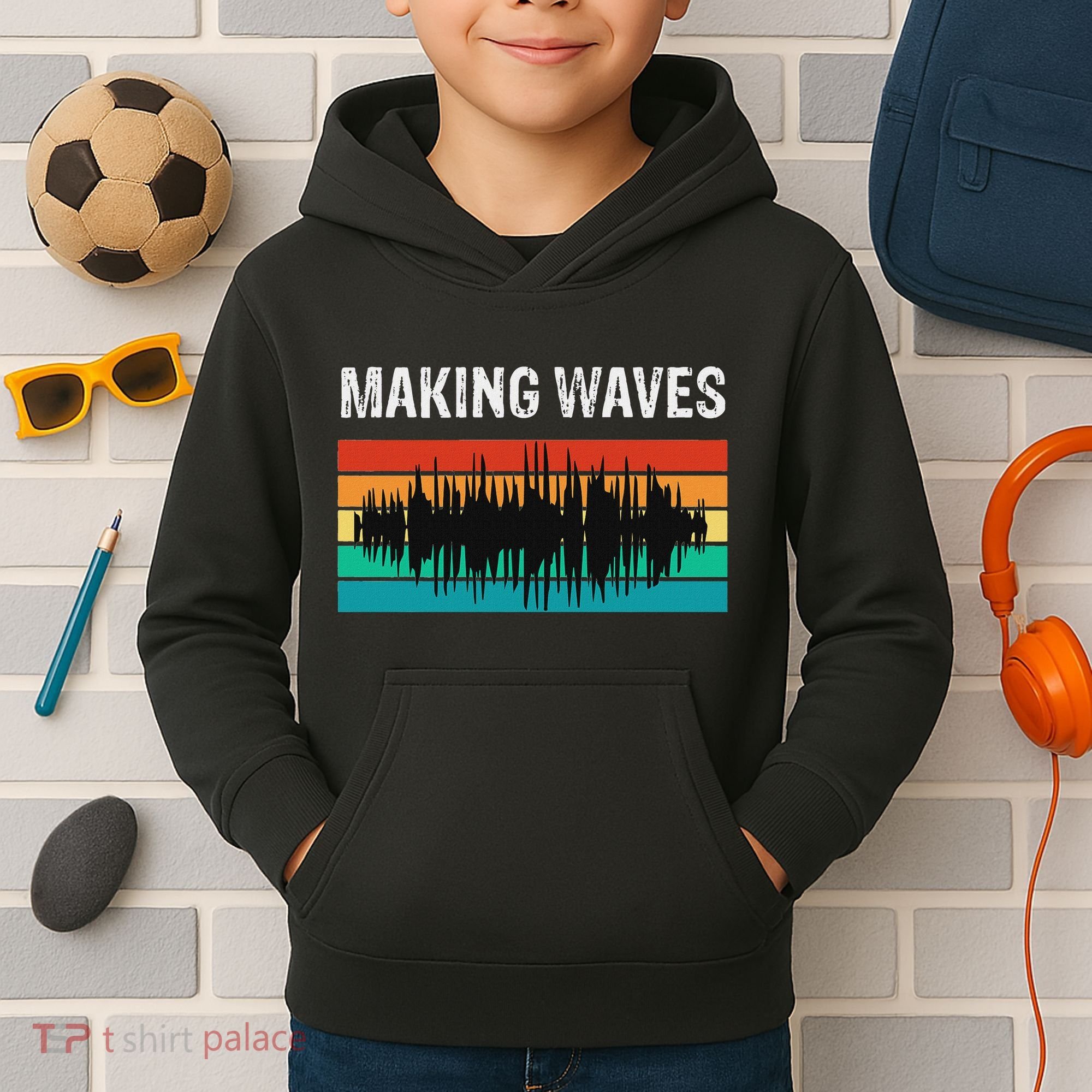Making Sound Waves Beats Beat Makers Music Producer Kids Hoodie