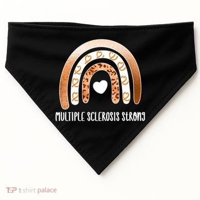 Multiple Sclerosis Warrior Orange Ribbon Ms Day Great Gift USA-Made Doggie Bandana