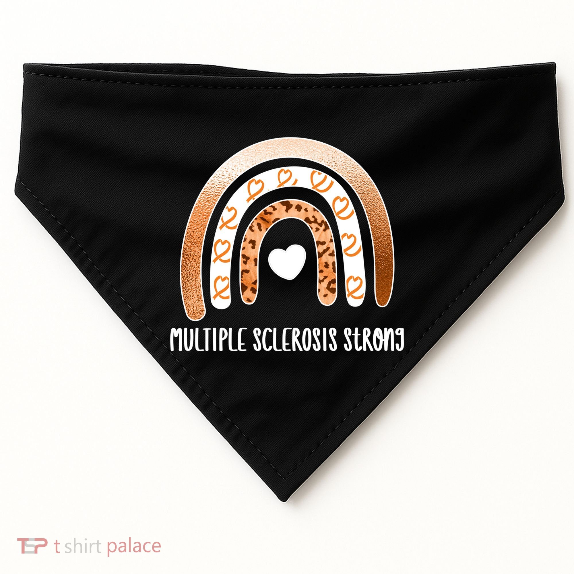 Multiple Sclerosis Warrior Orange Ribbon Ms Day Great Gift USA-Made Doggie Bandana