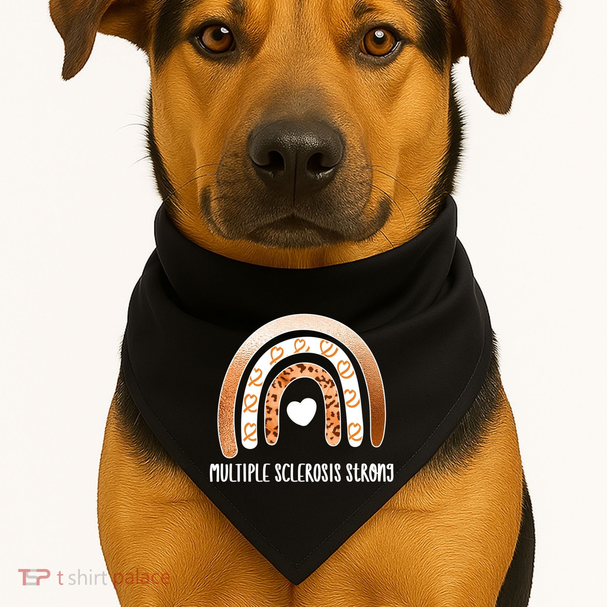 Multiple Sclerosis Warrior Orange Ribbon Ms Day Great Gift USA-Made Doggie Bandana