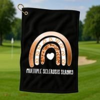 Multiple Sclerosis Warrior Orange Ribbon Ms Day Great Gift Golf Towel thumb 1