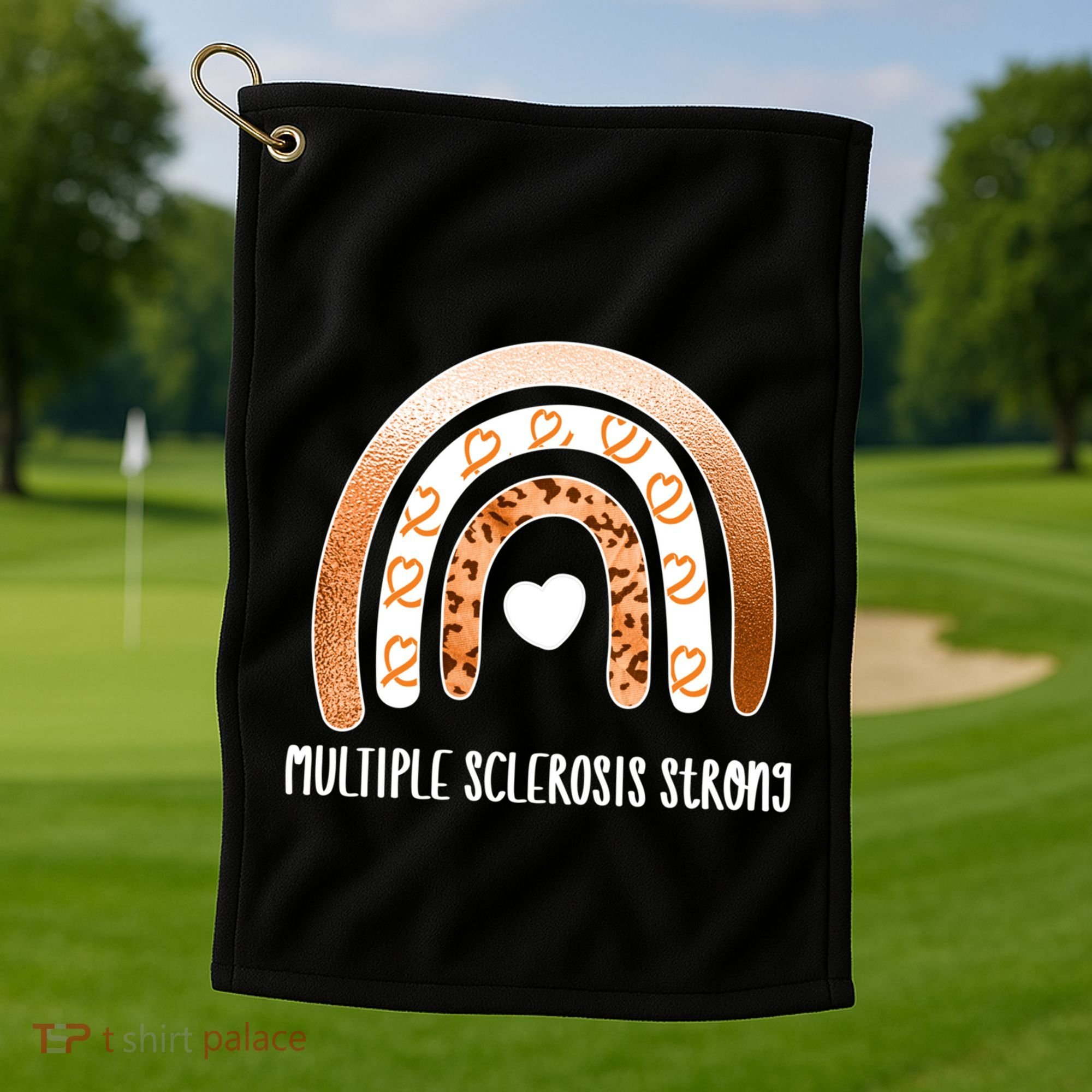 Multiple Sclerosis Warrior Orange Ribbon Ms Day Great Gift Golf Towel