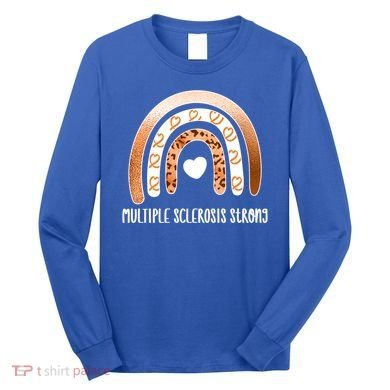 Multiple Sclerosis Warrior Orange Ribbon Ms Day Great Gift Long Sleeve Shirt