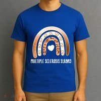 Multiple Sclerosis Warrior Orange Ribbon Ms Day Great Gift T-Shirt thumb 3