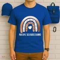 Multiple Sclerosis Warrior Orange Ribbon Ms Day Great Gift T-Shirt thumb 6