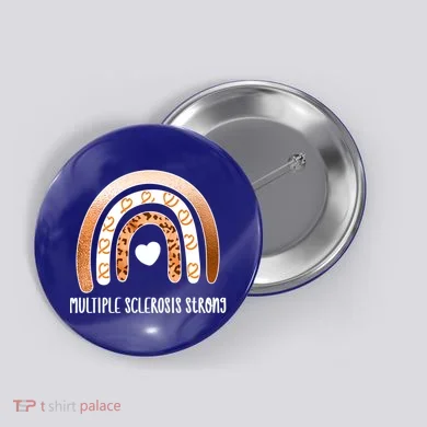 Multiple Sclerosis Warrior Orange Ribbon Ms Day Great Gift Button