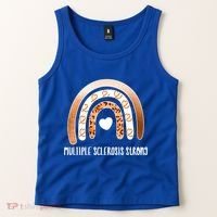 Multiple Sclerosis Warrior Orange Ribbon Ms Day Great Gift Tank Top thumb 2
