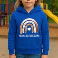 Multiple Sclerosis Warrior Orange Ribbon Ms Day Great Gift Kids Hoodie thumb 3