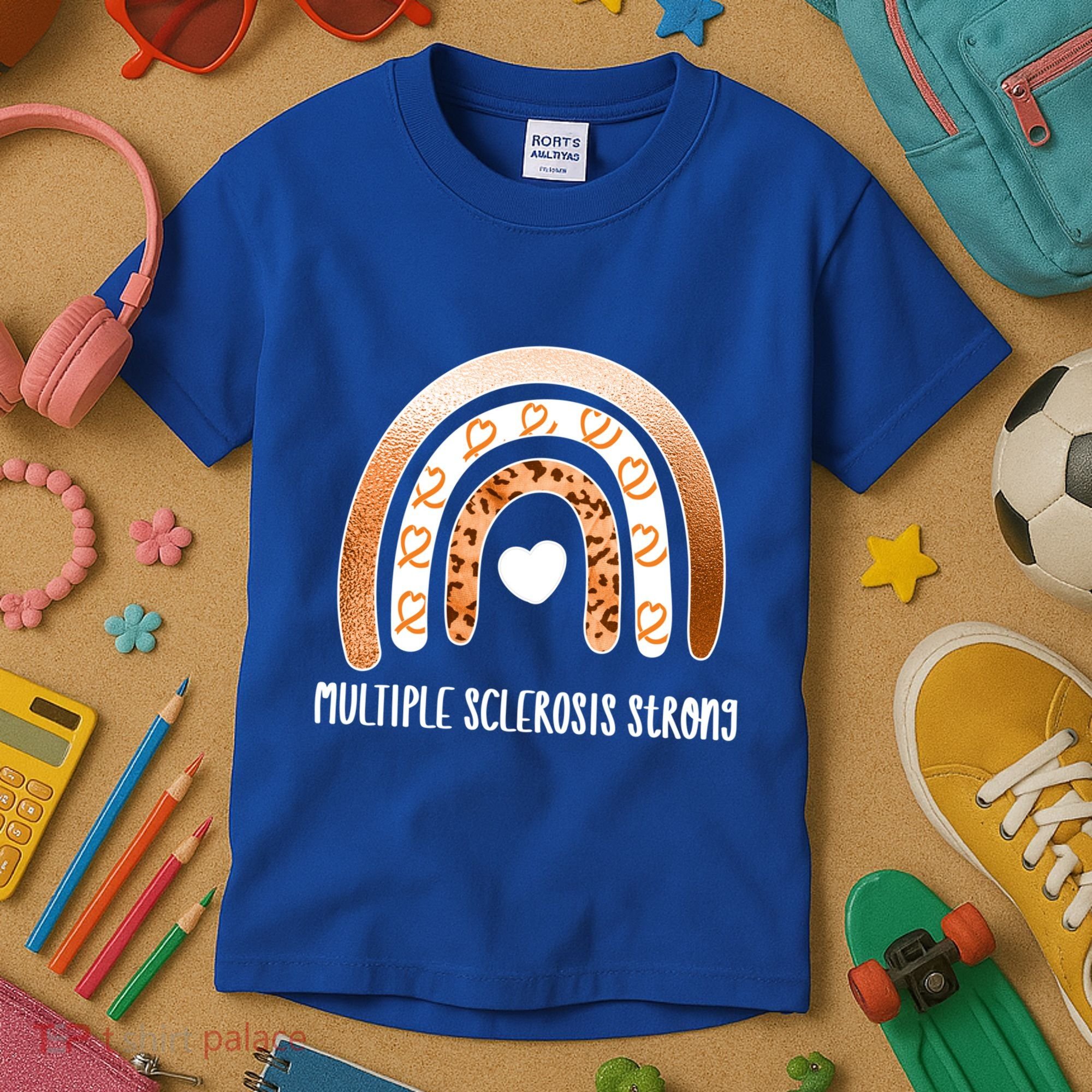 Multiple Sclerosis Warrior Orange Ribbon Ms Day Great Gift Kids T-Shirt