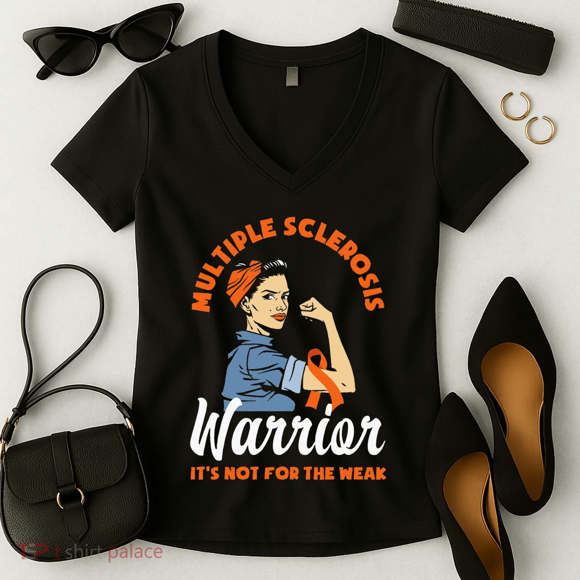 Multiple Sclerosis Warrior Its Not For The Weak MS Women's V-Neck T-Shirt