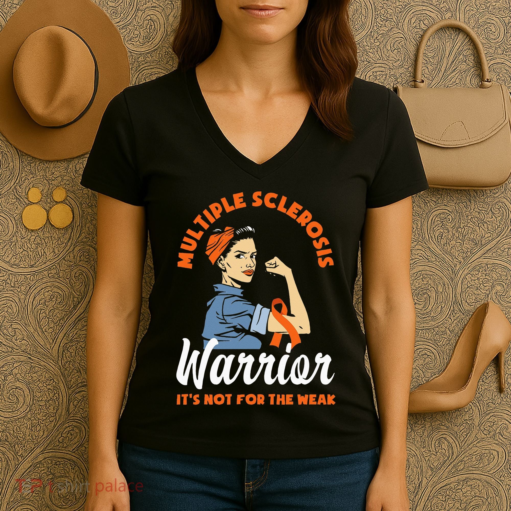 Multiple Sclerosis Warrior Its Not For The Weak MS Women's V-Neck T-Shirt