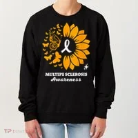 Multiple Sclerosis Warrior Awareness Sunflower Ribbon Women's Sweatshirt thumb 0