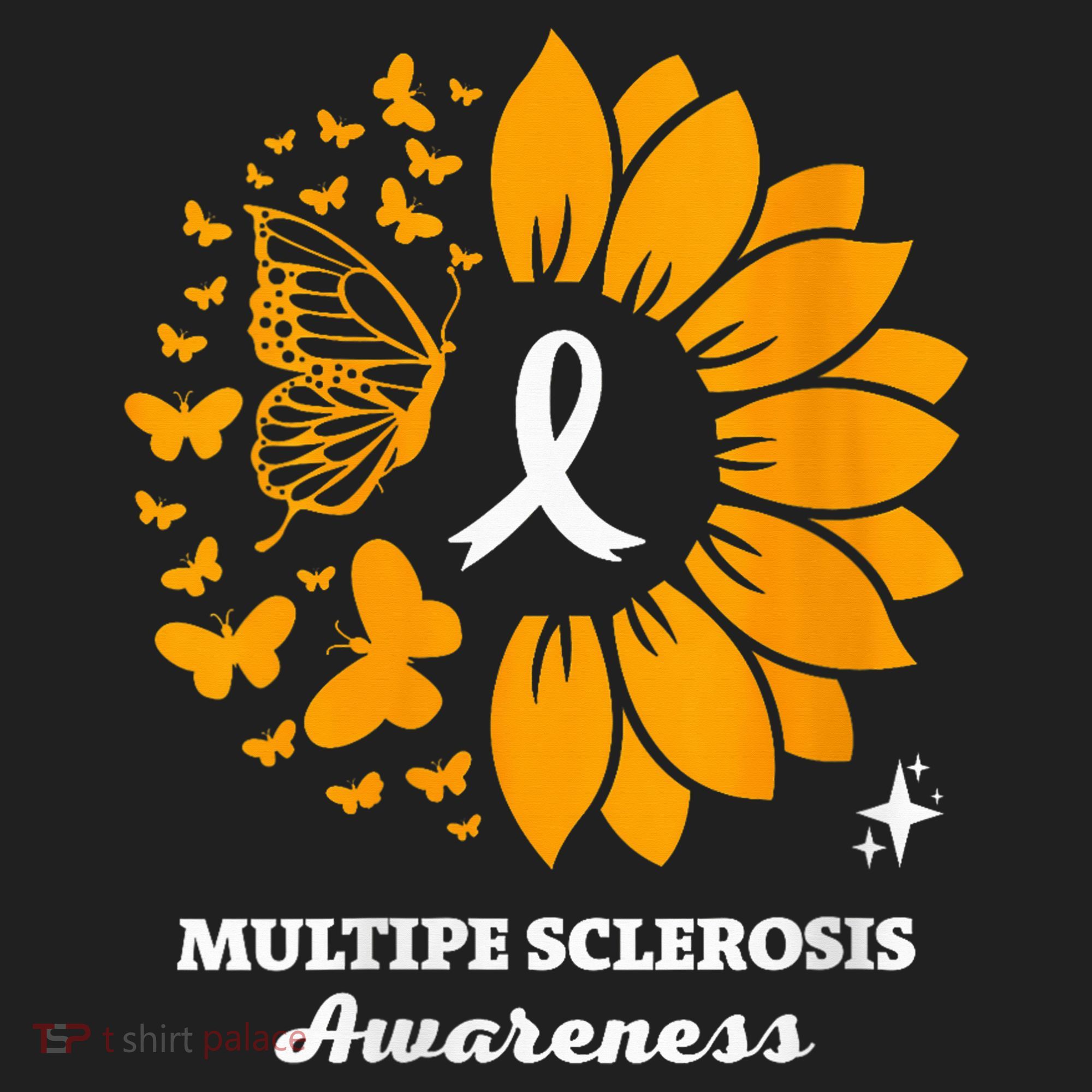 Multiple Sclerosis Warrior Awareness Sunflower Ribbon Women's Sweatshirt