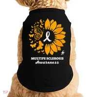 Multiple Sclerosis Warrior Awareness Sunflower Ribbon Doggie Tank thumb 0