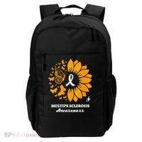 Multiple Sclerosis Warrior Awareness Sunflower Ribbon Backpack thumb 0